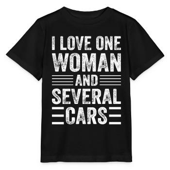 J’aime une femme et plusieurs voitures - Funny Car Mech - T-shirt bio MINI CREATOR Stanley/Stella Enfant - noir - Devant - Mikhail (115cm)