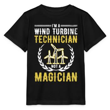 Windkraftanlagentechniker Windmühle Erneuerbare - Stanley/Stella Kinder T-Shirt MINI CREATOR  - Schwarz - Vorne - Mikhail (115cm)