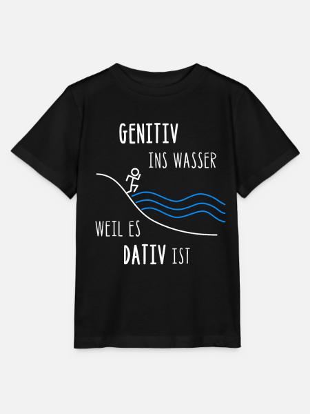 Genitiv ins Wasser weil es Dativ ist - Stanley/Stella Kinder T-Shirt MINI CREATOR  - Schwarz