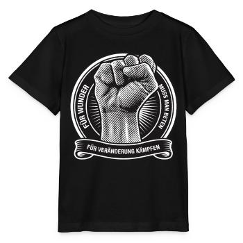 Für Wunder muss man beten für Veränderung kämpfen - Stanley/Stella Kinder T-Shirt MINI CREATOR  - Schwarz - Vorne - Mikhail (115cm)