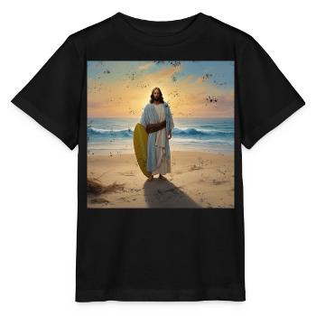 Surfeur Jésus Vintage - T-shirt bio MINI CREATOR Stanley/Stella Enfant - noir - Devant - Mikhail (115cm)