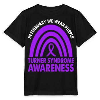 Im Februar Tragen Wir Den Purple Turner Syndrome - Stanley/Stella Kinder T-Shirt MINI CREATOR  - Schwarz - Vorne - Mikhail (115cm)
