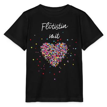 Flötistin mit Herz Flöte Musiklehrerin Musikschule - Stanley/Stella Kinder T-Shirt MINI CREATOR  - Schwarz - Vorne - Mikhail (115cm)