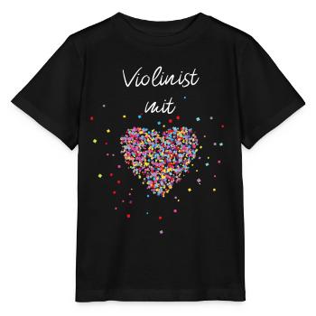 Violinist mit Herz Geige Musiklehrer Musikschule - Stanley/Stella Kinder T-Shirt MINI CREATOR  - Schwarz - Vorne - Mikhail (115cm)