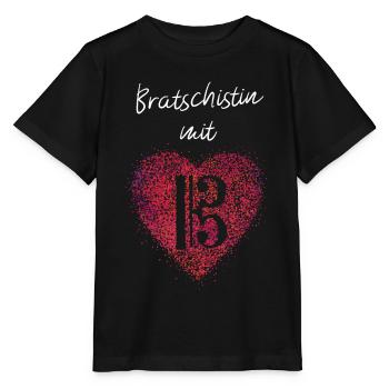 Bratschistin mit Herz Bratsche Orchester Musikerin - Stanley/Stella Kinder T-Shirt MINI CREATOR  - Schwarz - Vorne - Mikhail (115cm)