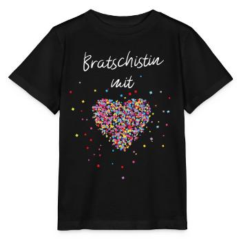 Bratschistin mit Herz Bratsche Musiklehrerin Musik - Stanley/Stella Kinder T-Shirt MINI CREATOR  - Schwarz - Vorne - Mikhail (115cm)