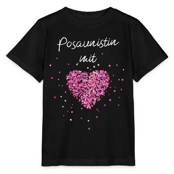 Posaunistin mit Herz Posaune Marschkapelle Musiker - Stanley/Stella Kinder T-Shirt MINI CREATOR  - Schwarz - Vorne - Mikhail (115cm)