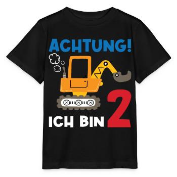 Achtung Ich bin Zwei - Stanley/Stella Kinder T-Shirt MINI CREATOR  - Schwarz - Vorne - Mikhail (115cm)