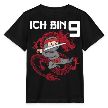 Achtung Ich bin Neun - Stanley/Stella Kinder T-Shirt MINI CREATOR  - Schwarz - Vorne - Mikhail (115cm)