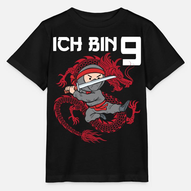 Achtung Ich bin Neun - Stanley/Stella Kinder T-Shirt MINI CREATOR  - Schwarz