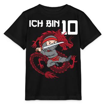 Achtung Ich bin Zehn - Stanley/Stella Kinder T-Shirt MINI CREATOR  - Schwarz - Vorne - Mikhail (115cm)