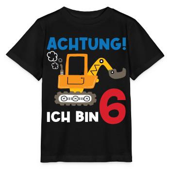 Achtung Ich bin Sechs - Stanley/Stella Kinder T-Shirt MINI CREATOR  - Schwarz - Vorne - Mikhail (115cm)