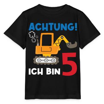 Achtung Ich bin Fünf - Stanley/Stella Kinder T-Shirt MINI CREATOR  - Schwarz - Vorne - Mikhail (115cm)
