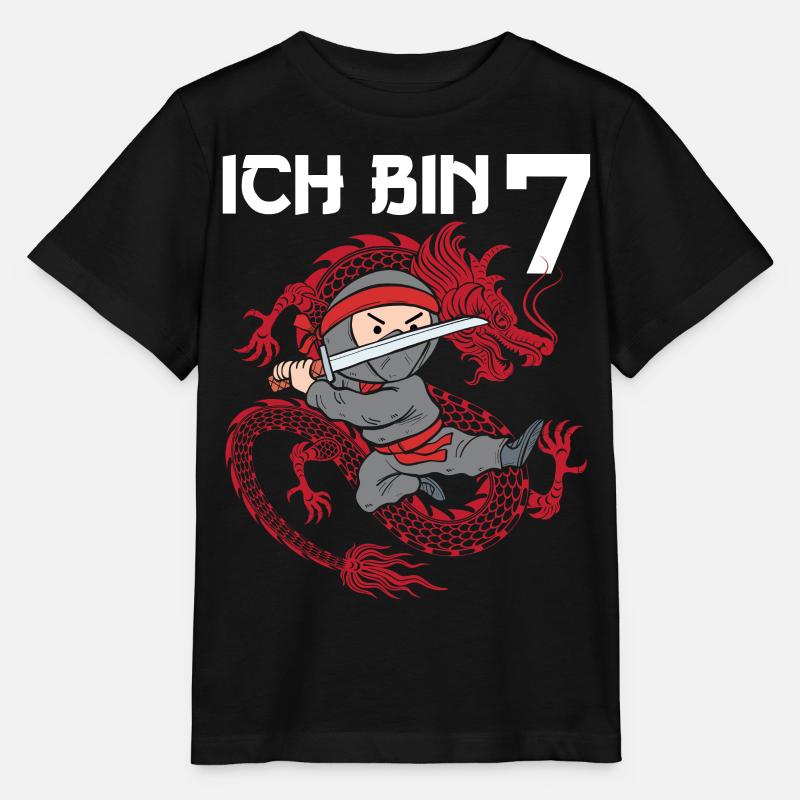 Achtung Ich bin Sieben - Stanley/Stella Kinder T-Shirt MINI CREATOR  - Schwarz