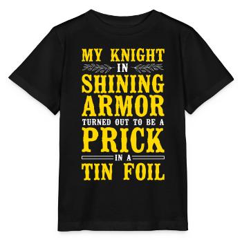 Happy Divorce Party My Knight In - Stanley/Stella Kinder T-Shirt MINI CREATOR  - Schwarz - Vorne - Mikhail (115cm)