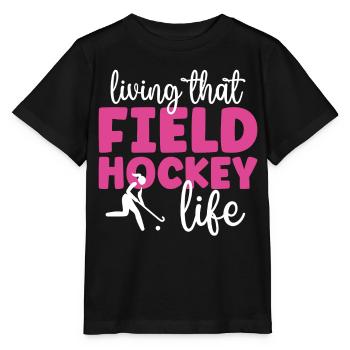 Field Hockey Living That Field - Stanley/Stella MINI CREATOR Kids’ T-Shirt - black - Front - Mikhail (115cm)