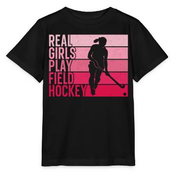 Field Hockey Real Girls Play Field - Stanley/Stella MINI CREATOR Kids’ T-Shirt - black - Front - Mikhail (115cm)