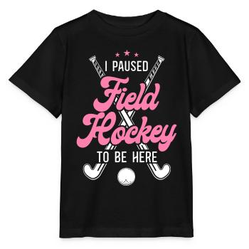 Field Hockey I Paused Field Hockey - Stanley/Stella Kinder T-Shirt MINI CREATOR  - Schwarz - Vorne - Mikhail (115cm)