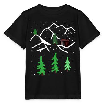 Hiver, Refuge, Montagne, Solitude, Noël, Neige - T-shirt bio MINI CREATOR Stanley/Stella Enfant - noir - Devant - Mikhail (115cm)