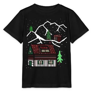 Winter Christmas Tyrol Alps Alm Snow Xmas Nature - Stanley/Stella MINI CREATOR Kids’ T-Shirt - black - Front - Mikhail (115cm)