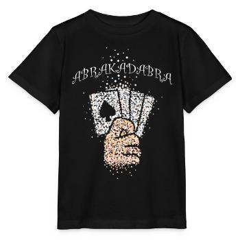Abracadabra Card Tricks Illusionniste Carte Magique - T-shirt bio MINI CREATOR Stanley/Stella Enfant - noir - Devant - Mikhail (115cm)