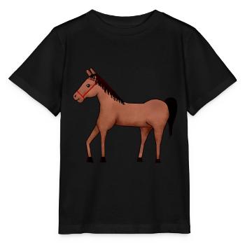 Ranch Far West Western équitation chevaux Cowboy - T-shirt bio MINI CREATOR Stanley/Stella Enfant - noir - Devant - Mikhail (115cm)