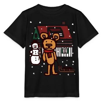 Teddy Snowfall Noël cadeau traîneau Kid - T-shirt bio MINI CREATOR Stanley/Stella Enfant - noir - Devant - Mikhail (115cm)