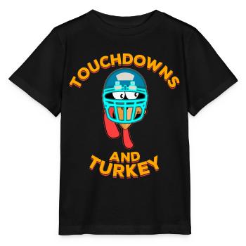 Touchdowns et football de Thanksgiving en Turquie - T-shirt bio MINI CREATOR Stanley/Stella Enfant - noir - Devant - Mikhail (115cm)