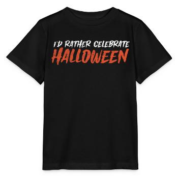 31 octobre Halloween - Je préfère fêter la sainteté - T-shirt bio MINI CREATOR Stanley/Stella Enfant - noir - Devant - Mikhail (115cm)