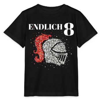 Endlich 8 acht Ritter Ritterhelm Kostümersatz - Stanley/Stella Kinder T-Shirt MINI CREATOR  - Schwarz - Vorne - Mikhail (115cm)