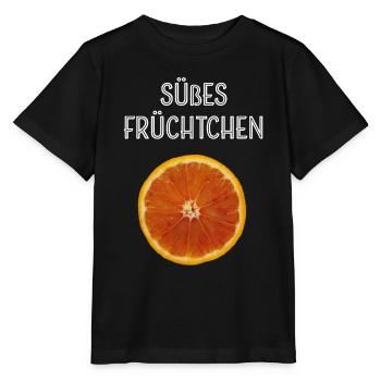 Süßes Früchtchen Blutorange Orange Früchte Frucht - Stanley/Stella Kinder T-Shirt MINI CREATOR  - Schwarz - Vorne - Mikhail (115cm)