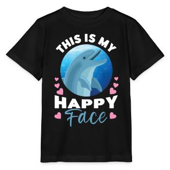 Dauphin C’est mon visage heureux - T-shirt bio MINI CREATOR Stanley/Stella Enfant - noir - Devant - Mikhail (115cm)