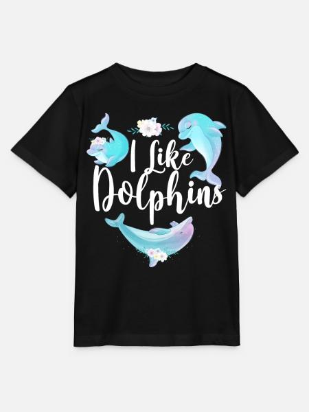 Dolphin I Like Dolphins - Stanley/Stella Kinder T-Shirt MINI CREATOR  - Schwarz