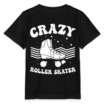 Roller Skates Roller Skating - Crazy Roller Skater - Stanley/Stella Kinder T-Shirt MINI CREATOR  - Schwarz - Vorne - Mikhail (115cm)