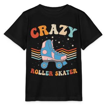 Roller Skating Roller Skater - Crazy Roller Skater - Stanley/Stella MINI CREATOR Kids’ T-Shirt - black - Front - Mikhail (115cm)