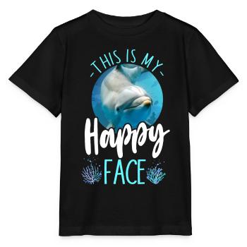Dauphin C’est mon visage heureux - T-shirt bio MINI CREATOR Stanley/Stella Enfant - noir - Devant - Mikhail (115cm)