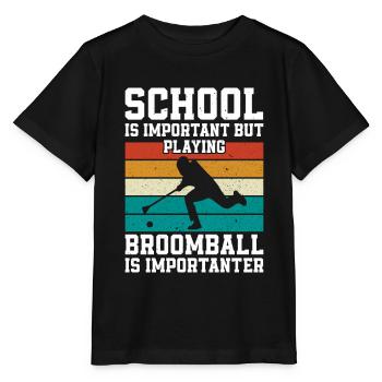 Joueur de ballon-balai Enfants Ballon-balai Jouer au ballon-balai - T-shirt bio MINI CREATOR Stanley/Stella Enfant - noir - Devant - Mikhail (115cm)