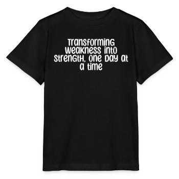 Fitness - Transforming weakness into strength, - Stanley/Stella Kinder T-Shirt MINI CREATOR  - Schwarz - Vorne - Mikhail (115cm)