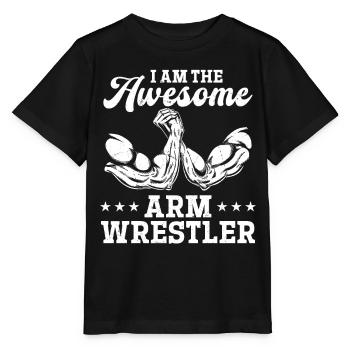 Arm Wrestler Arm Wrestling - I Am The Awesome Arm - Stanley/Stella Kinder T-Shirt MINI CREATOR  - Schwarz - Vorne - Mikhail (115cm)