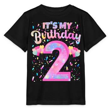 Mon 2ème anniversaire 2 ans fille cadeau deux - T-shirt bio MINI CREATOR Stanley/Stella Enfant - noir - Devant - Mikhail (115cm)