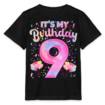 Mon 9e anniversaire 9 ans fille cadeau neuf - T-shirt bio MINI CREATOR Stanley/Stella Enfant - noir - Devant - Mikhail (115cm)