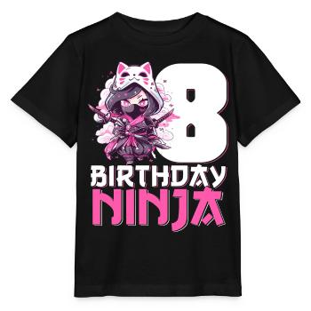 Geburtstag Ninja 8 Jahre Mädchen Kawaii Anime - Stanley/Stella Kinder T-Shirt MINI CREATOR  - Schwarz - Vorne - Mikhail (115cm)