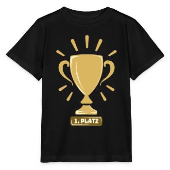 1. Platz Gold Sieger Gewinner Winner Erster Sieg - Stanley/Stella Kinder T-Shirt MINI CREATOR  - Schwarz - Vorne - Mikhail (115cm)