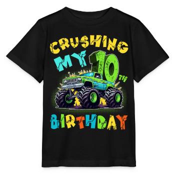 10. Geburtstag Monster Truck 10 Jahre Geschenk - Stanley/Stella Kinder T-Shirt MINI CREATOR  - Schwarz - Vorne - Mikhail (115cm)