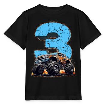 Monster Truck 3ème cadeau d’anniversaire garçon de 3 ans - T-shirt bio MINI CREATOR Stanley/Stella Enfant - noir - Devant - Mikhail (115cm)