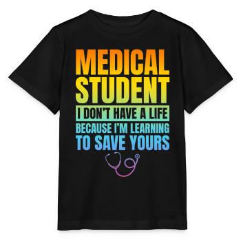 Médecin hospitalier Étudiant en médecine - Étudiant en médecine - T-shirt bio MINI CREATOR Stanley/Stella Enfant - noir - Devant - Mikhail (115cm)