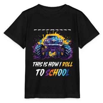 Monster Truck Personalisierbar Name Schule Schüler - Stanley/Stella Kinder T-Shirt MINI CREATOR  - Schwarz - Vorne - Mikhail (115cm)