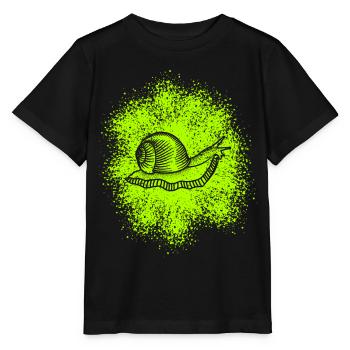 Cute snail with snail shell - Stanley/Stella MINI CREATOR Kids’ T-Shirt - black - Front - Mikhail (115cm)