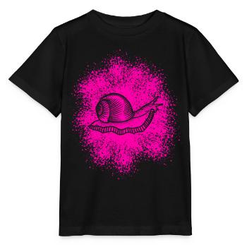 Cute snail with snail shell - Stanley/Stella MINI CREATOR Kids’ T-Shirt - black - Front - Mikhail (115cm)