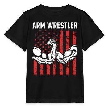 Bras de fer Bras de fer Drapeau américain Bras de fer - T-shirt bio MINI CREATOR Stanley/Stella Enfant - noir - Devant - Mikhail (115cm)